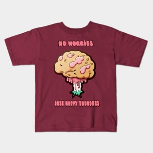 No worries, just happy thoughts | Mental Health Kids T-Shirt